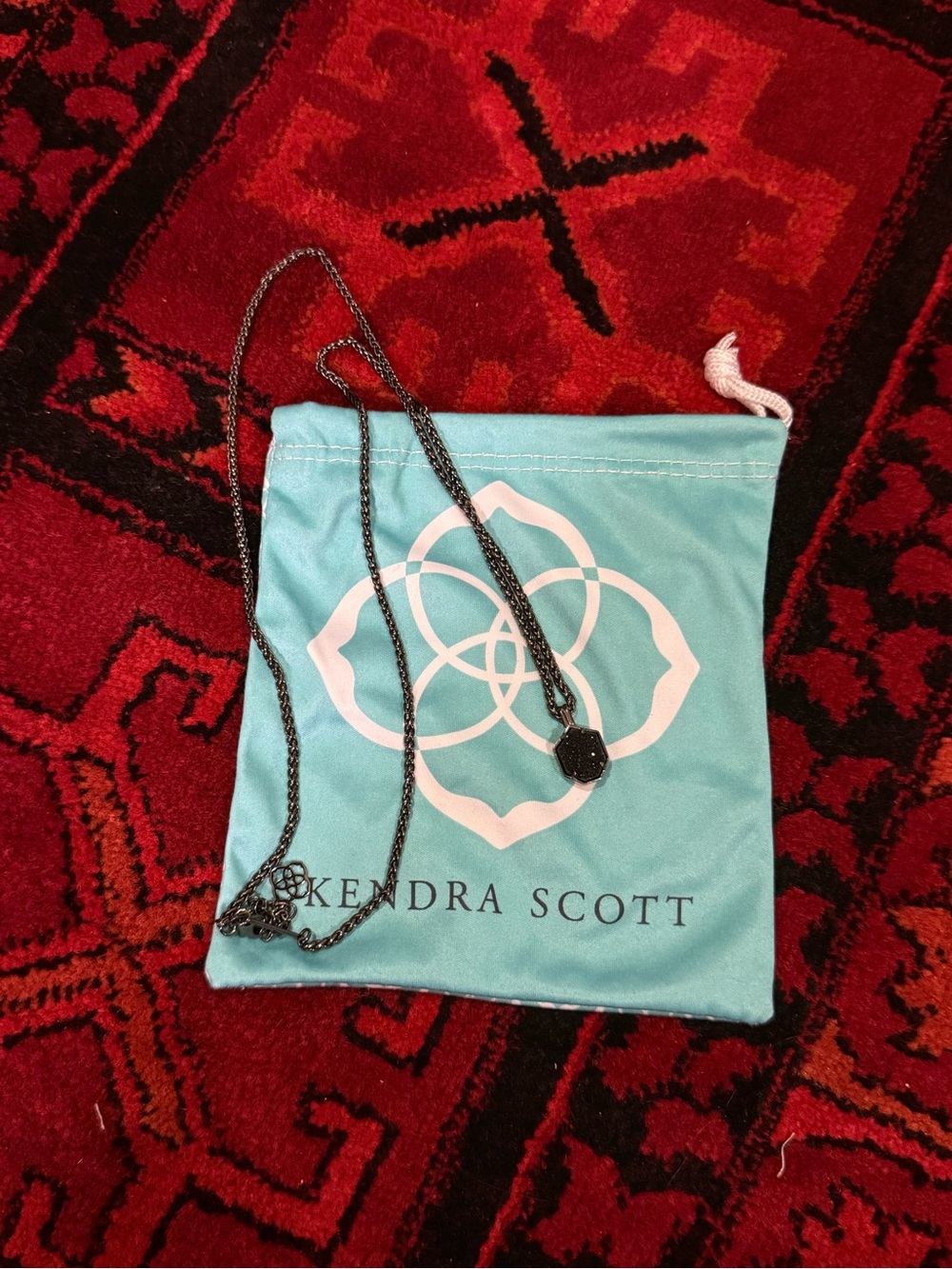 Kendra Scott Black Drusy Pendant Necklace